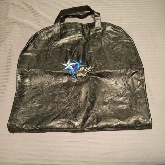 Patchwork Leather Garment Bag with embroidered Dallas Dance Festival Logo - Picture 1 of 14
